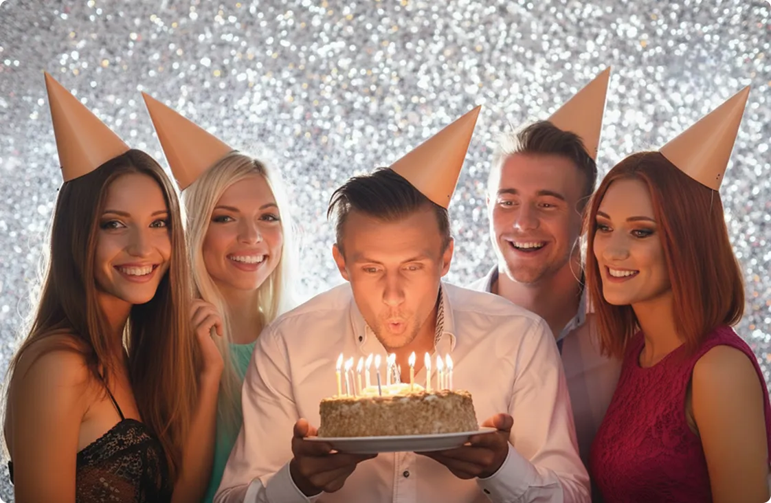 Fotomatón en una celebración de comunión con invitados