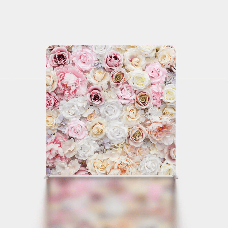 Floral backdrop option for a photo booth